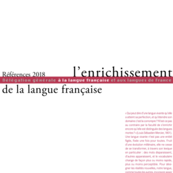 Références 2018 - L'Enrichissement de la langue française